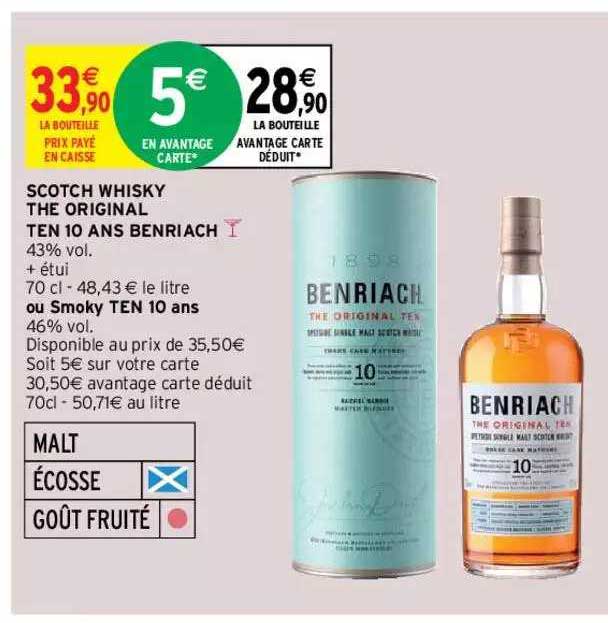 scotch whisky the original ten 10 ans benriach