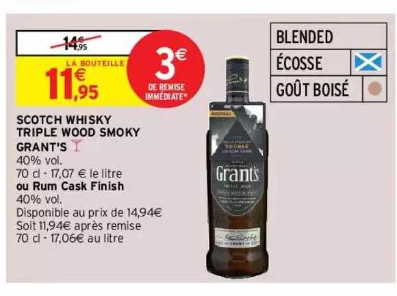 scotch whisky triple wood smoky grant's