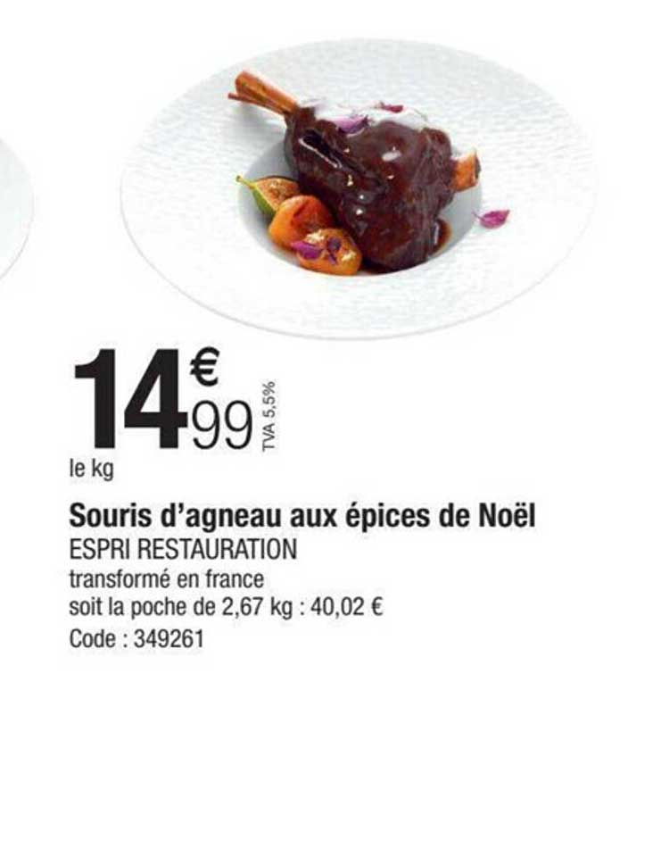 souris d'agneau aux épices de noël espri restauration