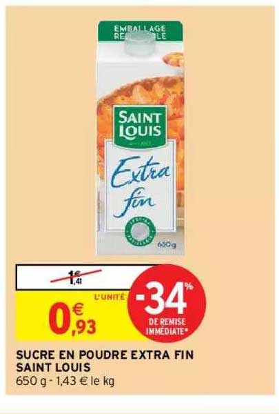 sucre en poudre extra fin saint louis