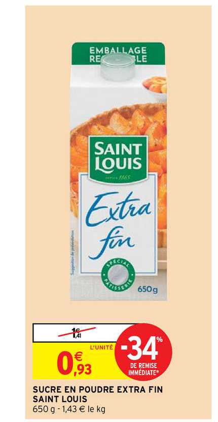 sucre en poudre extra fin saint louis