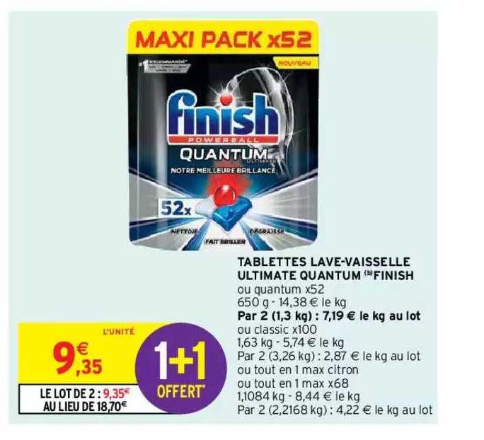 tablettes lave-vaisselle ultimate quantum finish