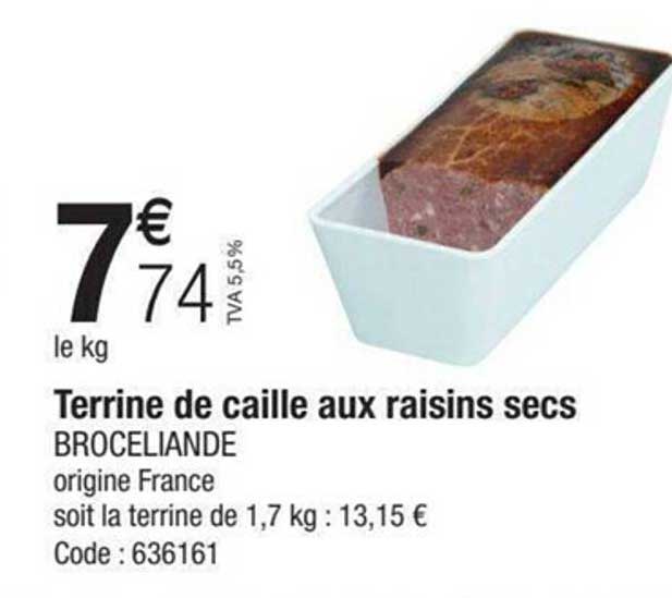 terrine de caille aux raisins secs broceliande