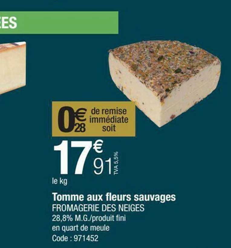 tomme aux fleurs sauvages fromagerie des neiges