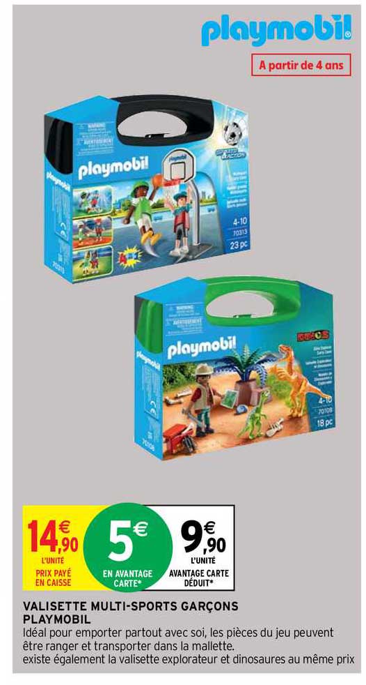 valisette multi-sports garçons playmobil
