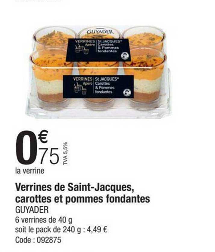 verrines de saint-jacques, carottes et pommes fondantes guyader