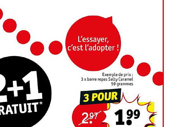 3x barre repas salty caramel 59 grammes