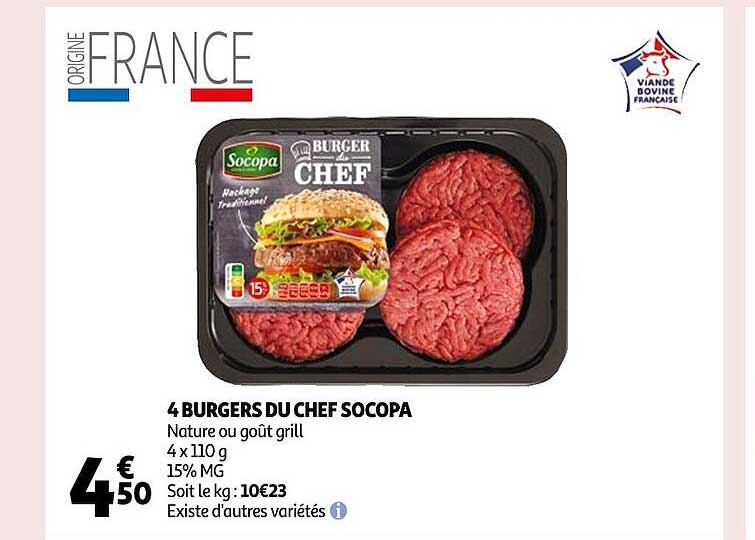 4 Burgers Du Chef Socopa