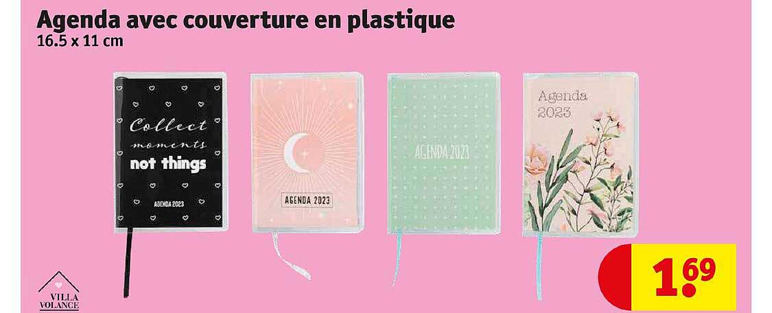 agenda avec couverture en plastique villa volance