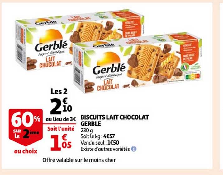 Biscuits Lait Chocolat Gerblé