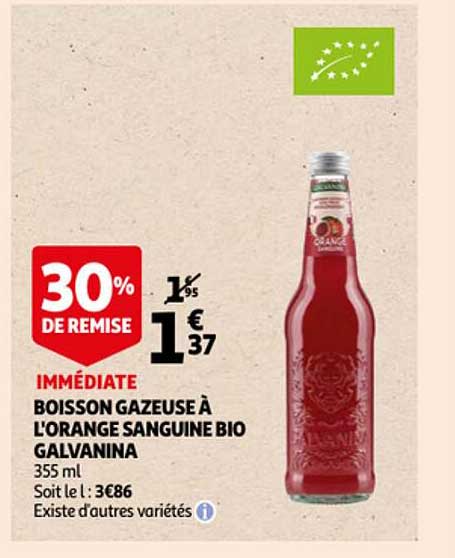 boisson gazeuse à l'orange sanguine bio glavanina