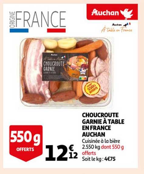 Choucroute Garnie à Table En France Auchan