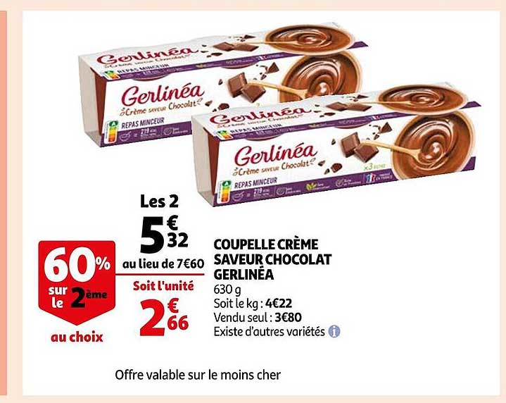 Coupelle Crème Saveur Chocolat Gerlinéa