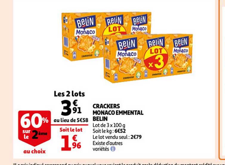Crackers Monaco Emmental Belin