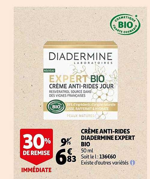 crème anti-rides diadermine expert bio