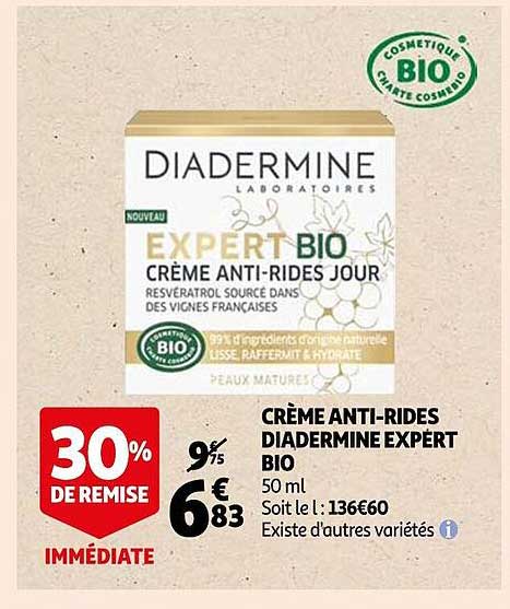 crème anti-rides diadermine expert bio