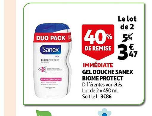 gel douche sanex biome protect