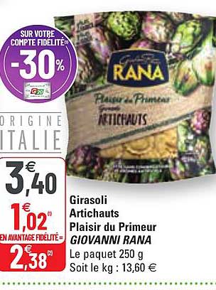 girasoli artichauts plaisir du primeur giovanni rana