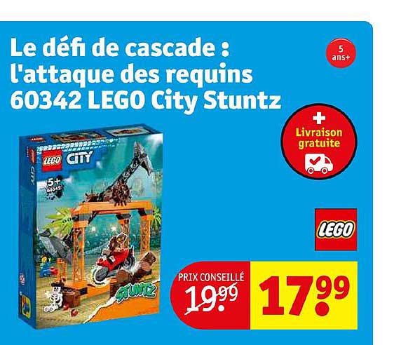le défi de cascade : l'attaque des requins 60342 lego city stuntz