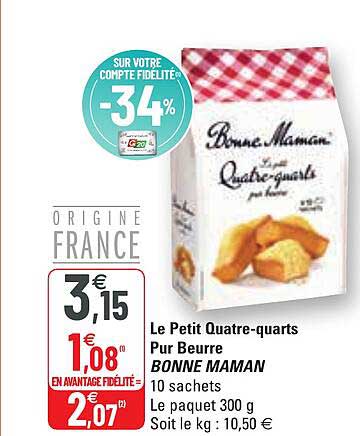 le petit quatre-quarts pur beurre bonne maman