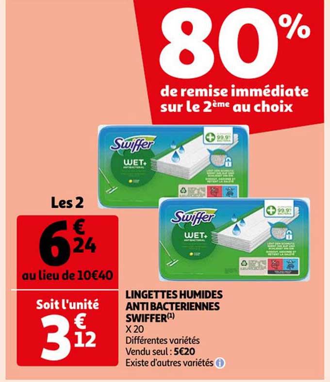 lingettes humides anti bactériennes swiffer