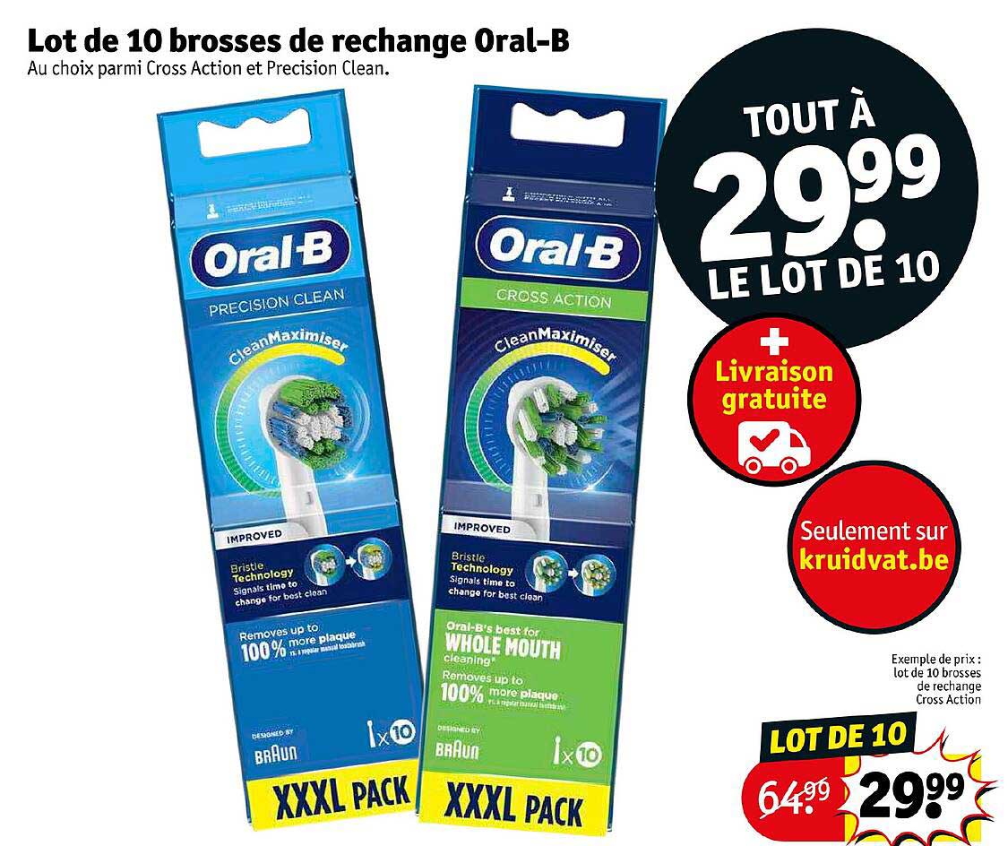 lot de 10 brosses de rechange oral-b