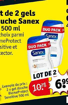 lot de 2 gels douche sanex