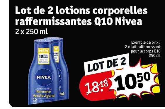 lot de 2 lotions corporelles raffermissantes q10 nivea