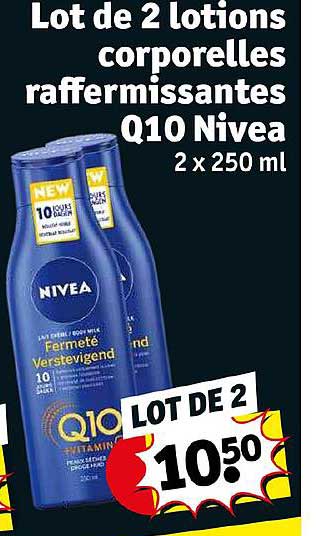 lot de 2 lotions corporelles raffermissantes q10 nivea
