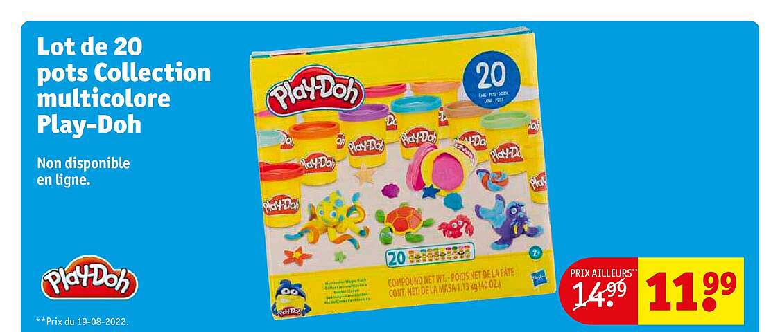 lot de 20 pots collection multicolore play-doh