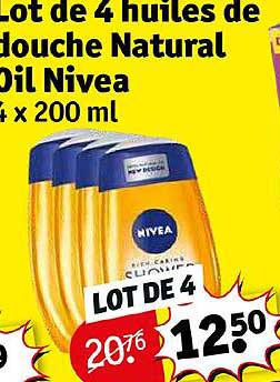 lot de 4 huiles de douche natural oil nivea