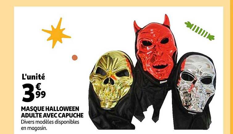 Masque Halloween Adulte Avec Capuche