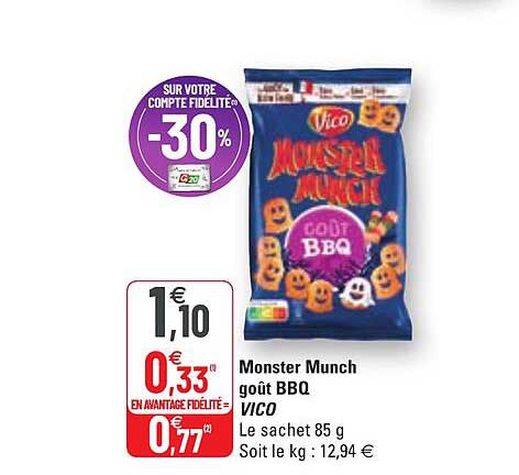Monster Munch Goût Bbq Vico