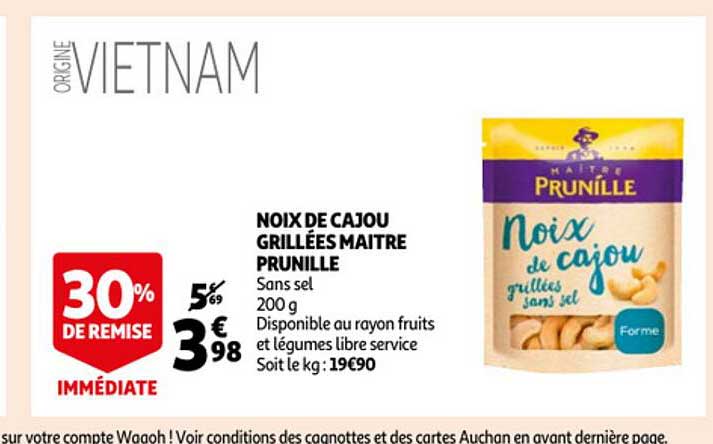 noix de cajou grillées maître prunille