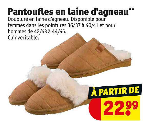 pantoufles en laine d'agneau