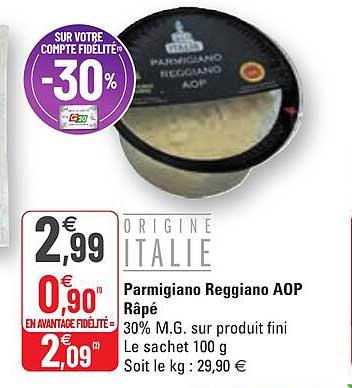 Parmigiano Reggiano Aop Râpé