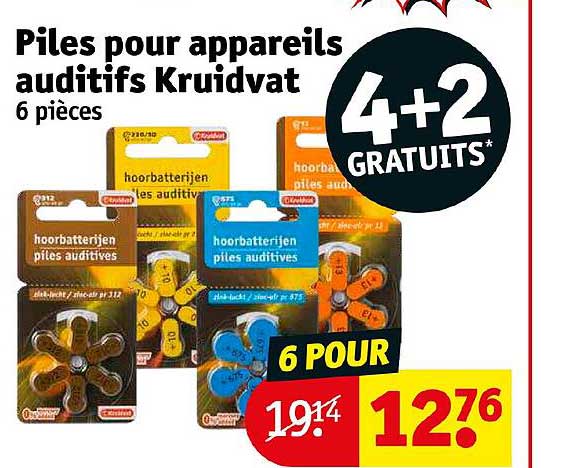 piles pour appareils auditifs kruidvat