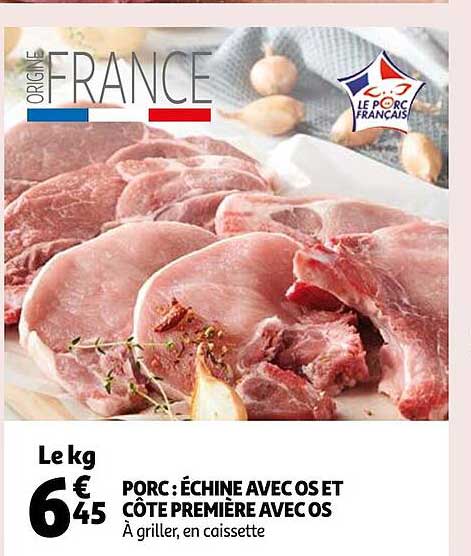 Porc : échine Avec Os Et Côte Première Avec Os