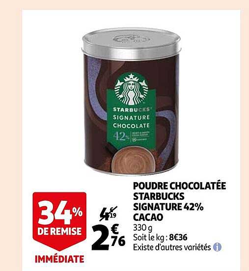 poudre chocolatée starbucks signature 42% cacao