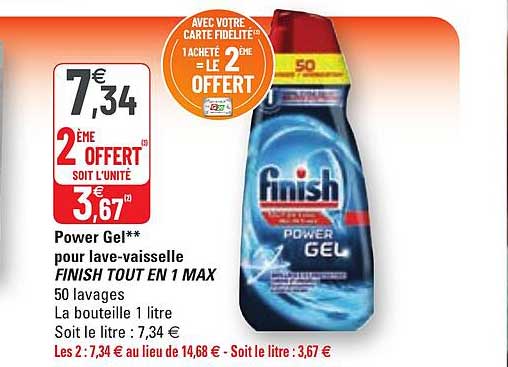 power gel pour lave-vaisselle finish tout en 1 max