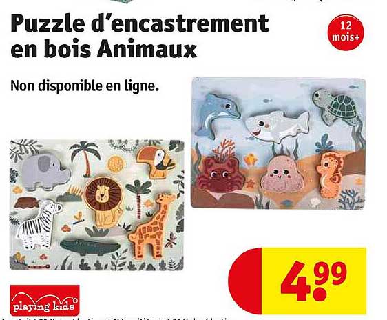 puzzle d'encastrement en bois animaux playing kids