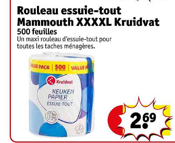 rouleau essuie-tout mammouth xxxxl kruidvat