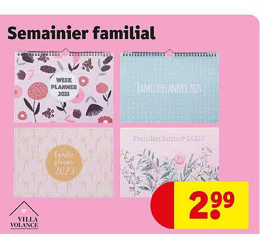 Semainier Familial Villa Volance