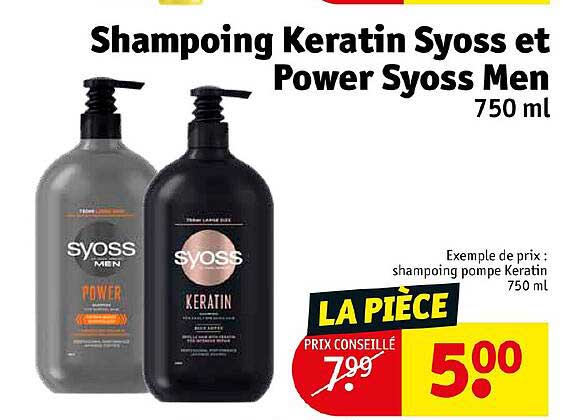 shampoing keratin syoss et power syoss men