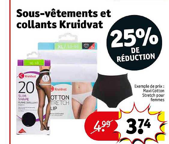 sous-vêtements et collants kruidvat