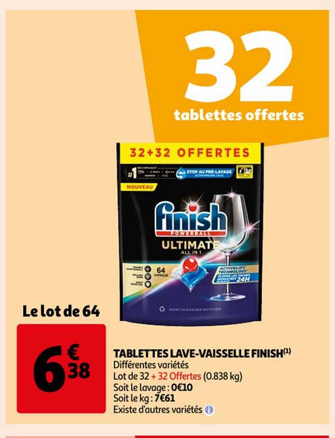 tablettes lave-vaisselle finish
