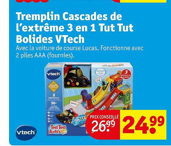 tremplin cascade de l'extrême 3 en 1 tut tut bolides vtech