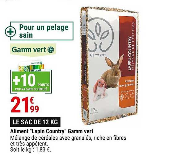 aliment "lapin country" gamm vert