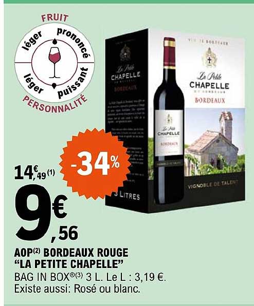 aop bordeaux rouge "la petite chapelle"