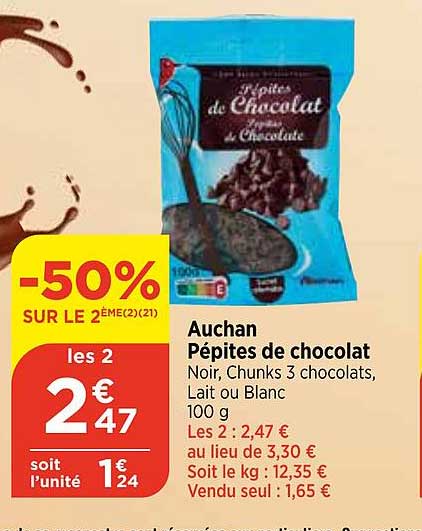 Auchan Pépites De Chocolat